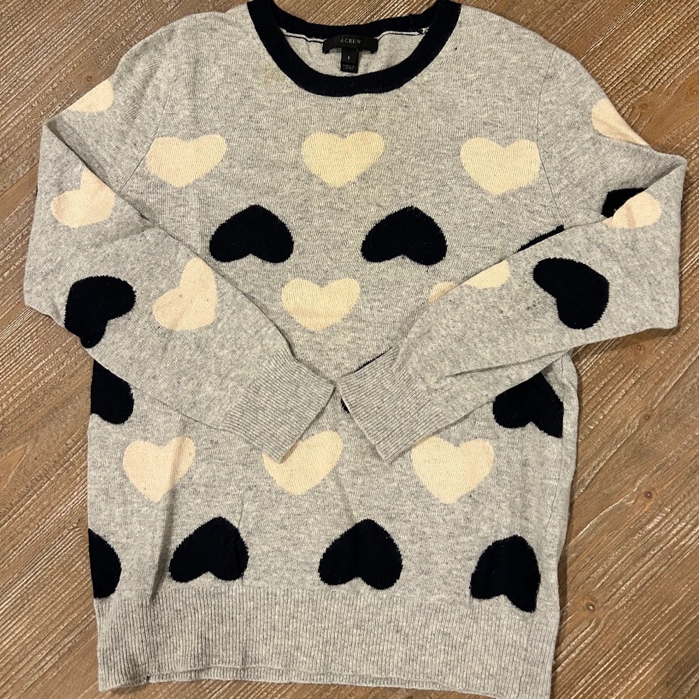 J. Crew Sweater with Hearts